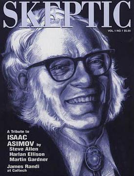 Isaac Asimov - Cover of Skeptic Magazine - Vol 1 - No 1