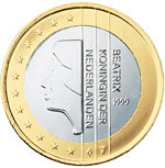 1 euro coin Nizozemská série 1.gif