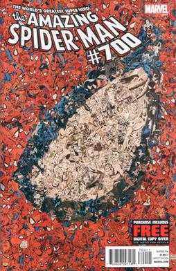 The front cover of The Amazing Spider-Man #700, the series' final issue published in December 2012. Art by Mr. Garcin.