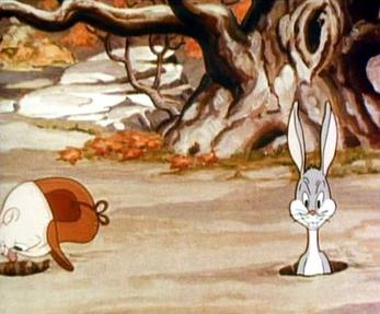 The first on-screen appearance of Bugs Bunny, ...