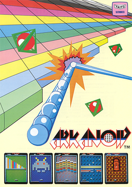 European arcade flyer of Arkanoid.