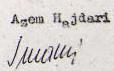 Signature of Azem Hajdari