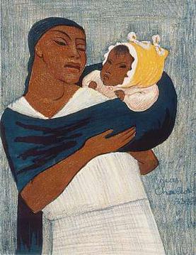 File:Jean Charlot's color lithograph 'Woman Standing with Child on Back',.jpg