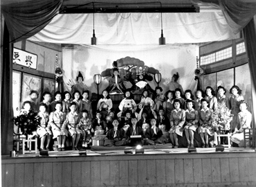 Girl Scouts at Japanese Doll Day celebration, in Crystal City, Texas, internment center, 1943-45