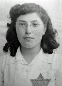 Portrait of Bloeme Emden with a Jewish star, c. 1942