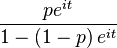 \frac{pe^{it}}{1-(1-p)\,e^{it}}\!