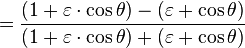 =\frac{(1+\varepsilon\cdot\cos \theta)-(\varepsilon+\cos \theta)}{(1+\varepsilon\cdot\cos \theta)+(\varepsilon+\cos \theta)}
+