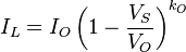 I_L = I_O \left ( 1 - \frac{V_S}{V_O} \right )^{k_O}