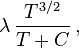 \ Lambda \, \ frac {T ^ {3 / 2}} {T} + C \,,