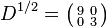 D^{1/2} = \bigl( \begin{smallmatrix}\\ 9&0\\ 0&3\end{smallmatrix} \bigr)