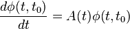 \frac{d\phi(t, t_0)}{dt} = A(t)\phi(t, t_0)