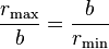 \frac{r_\max} b =\frac b{r_\min}