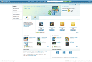 Windows Live Gallery homepage