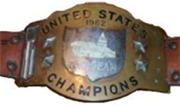 One of the belts that represented the WWWF United States Tag Team Championship