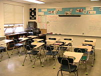 Typical elementary school classroom.