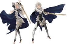 The female (left) and male (right) versions of Corrin, the protagonist. Corrin Fire Emblem Fates.png