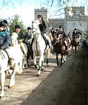 A mixed field of horses at a hunt, including children on ponies Mixed field.jpg