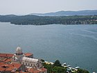 View of Sibenik Cathedral and sea from St Michael fortress.jpg