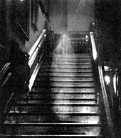 Brown Lady of Raynham Hall, a claimed ghost photograph by Captain Hubert C. Provand. First published in Country Life magazine, 1936 Brown lady.jpg
