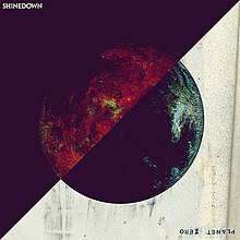 The cover consists of a planet split in two: One half is colored red against a black background, the other is black-and-green against a dirty white background. The band's name appears on the top left corner, and the album title is upside down on the bottom right corner.