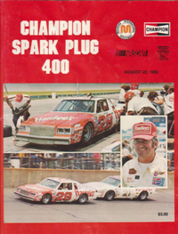 1982 Champion Spark Plug 400 program cover