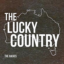 A black-and-white image shows a chalk-like outline of Australia. Over the top is the album title in large, white capitals. The artists' name is at bottom left in smaller white capitals.