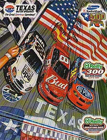 The 2002 Samsung/RadioShack 500 program cover, with artwork from Sam Bass.