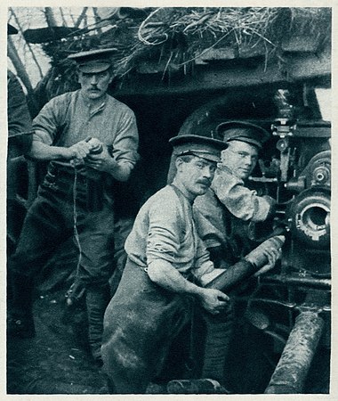 British Gunners in Action at the Front
