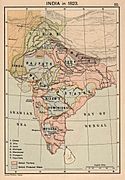Map of India in 1823.