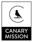 The logo of Canary Mission, depicting a canary inside of a circle