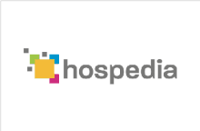 Hospedia logo, consisting of multi-coloured blocks with the text 'hospedia' next to it