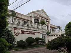 Cagayan State University Andrew's Campus admin building with sign