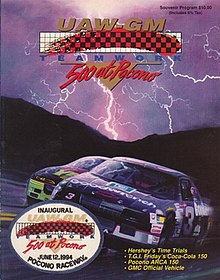 The 1994 UAW-GM Teamwork 500 program cover, featuring Dale Earnhardt.