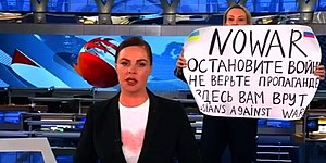 The protest of Marina Ovsyannikova, 14 March 2022 Marina Ovsyannikova 14 March 2022 Protest.jpg