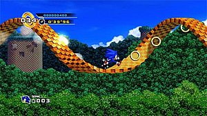 Gameplay screenshot of Sonic the Hedgehog 4, o...