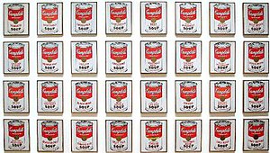 Campbell's Soup Cans by Andy Warhol, 1962. Dis...
