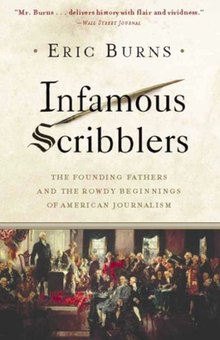 The cover of Infamous Scribblers, with a painting