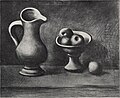 Pablo Picasso, c.1919, Nature morte au pichet et aux pommes (still-life with a pitcher and apples), work on paper, dimensions and whereabouts unknown