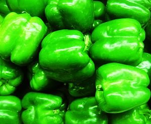 Grocery Store Green Bell Peppers