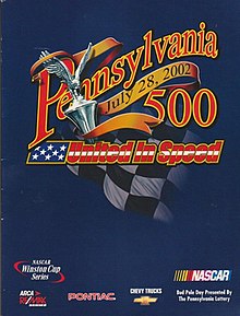 The 2002 Pennsylvania 500 program cover.