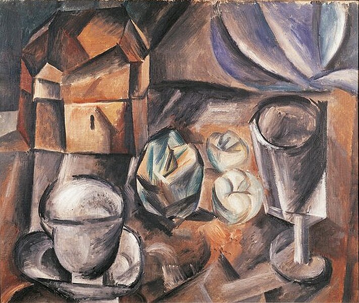 File:Pablo Picasso, 1909, Still Life, Casket, Cup, Apples and Glass, Bologna Gallery of Modern Art.jpg