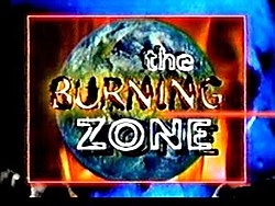 Изображение Земли с огнем на заднем плане. Название серии появляется над земным шаром.