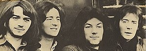 Geordie in 1973. L–R: Brian Gibson, Tom Hill, Brian Johnson, and Vic Malcolm.