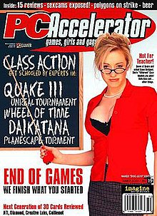 March 2000 cover of PC Accelerator showing developer, Stevie Case