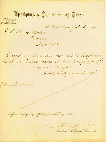 File:Telegram informing death of Myles Keogh.jpg