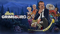 The main characters of Grimsburg (From top to bottom) Harmony Flute, Dr. Rufis Pentos, Marvin Flute, Lt. John Kang, Wynona Whitecloud, Det. Greg Summers, Stan Flute, and Mr. Flesh Grimsburgseason1.jpg