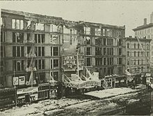 News photo of the Lincoln Arcade after it was partially destroyed by fire in February 1931 LincolnArcadeAfterFire.jpg