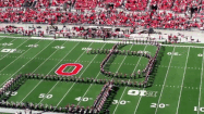 An inverted view of Script Ohio performed in 2015