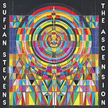 An elaborate and colorful pattern like a stained glass window making a circle in the center and top of the image with the album title and artist name running along the side in white text on black bands