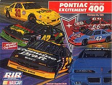 The 1991 Pontiac Excitement 400 program cover, with artwork by NASCAR artist Sam Bass.